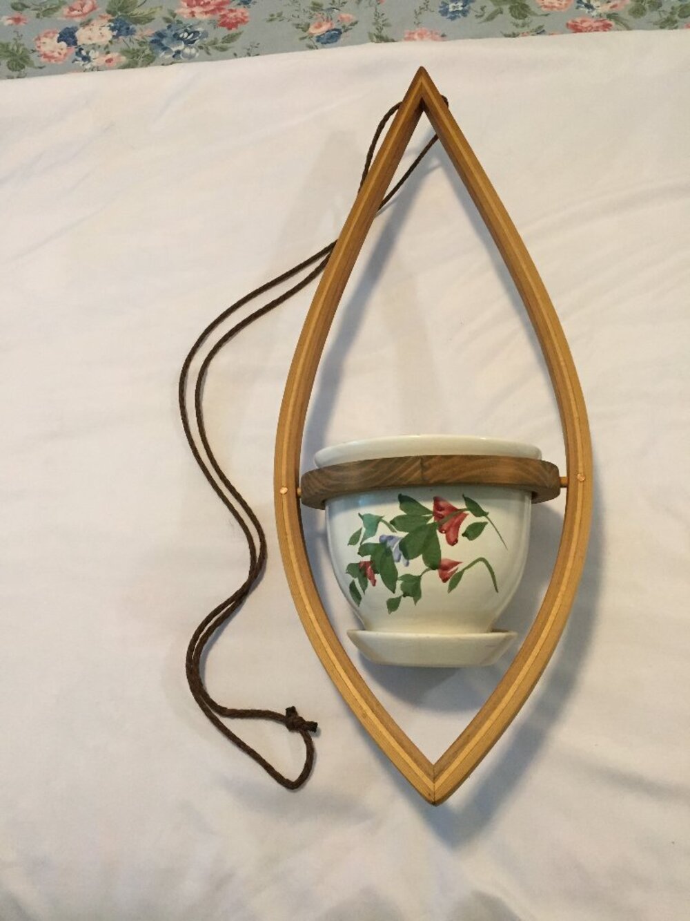 Hanging Teardrop Wood Planter 27" Tall (wood teardrop is 27" tall) Planter is c